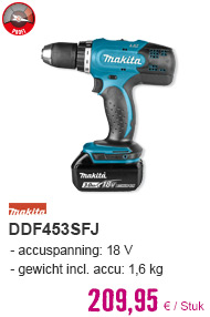 MAKITA Accuschroefboormachine DDF453SFJ 18V Li (3 Ah)