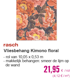 RASCH Vliesbehang 408348 Kimono floral blauw | HORNBACH