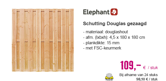 ELEPHANT Schutting Douglas FSC gezaagd 180x180 cm | HORNBACH