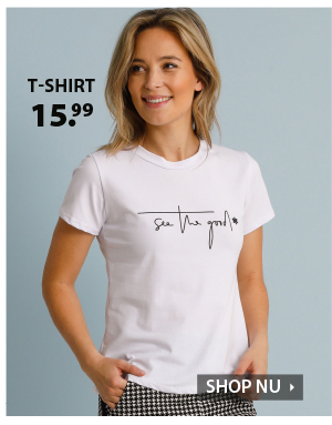 Wit T-shirt met print voor 15.99 euro