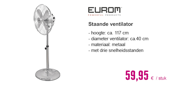 EUROM Staande ventilator VSM16 chroom | HORNBACH