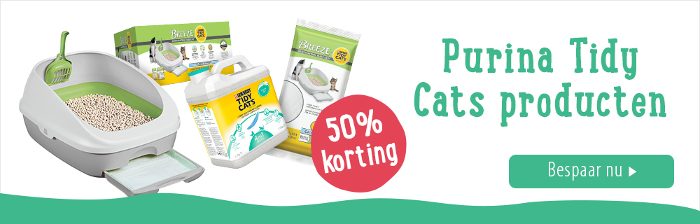 50% korting op Purina Tidy Cats producten