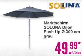 Marktschirm SOLUNA Dijon Push Up Ø 300 cm grau