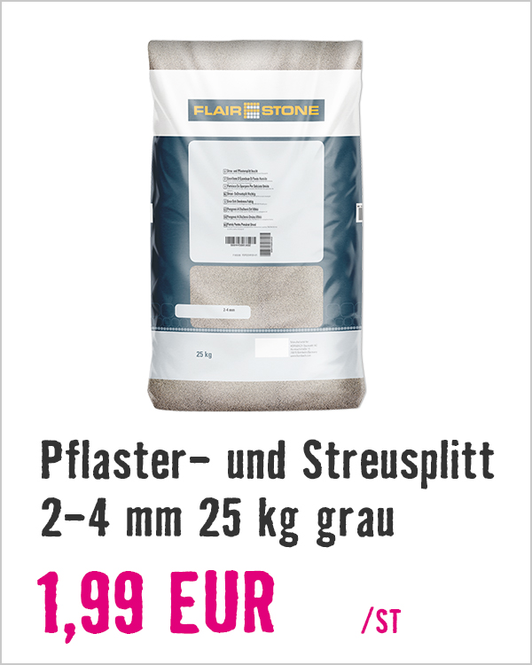 Pflaster- und Streusplitt 2-4 mm 25 kg grau