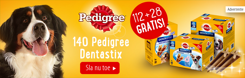 112 + 28 gratis! 140 x Pedigree Dentastix