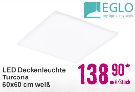 LED Deckenleuchte Turcona 60x60 cm weiß 1-flammig