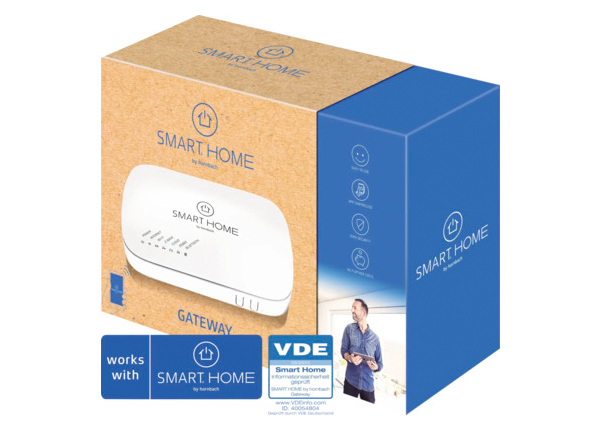 Gateway SMART HOME by hornbach Z-Wave ZigBee 3,0 WLAN SMART HOME by hornbach Amazon Alexa Google Home GARDENA smart system Philips Hue weiß