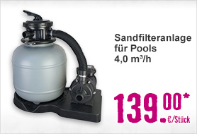 Sandfilteranlage für Pools 4,0 m³/h