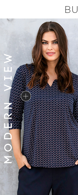 Shirt, Tropfenmuster, Classic, Tunikaausschnitt, 3/4-Arm