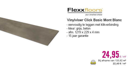 FLEXXFLOORS Vinylvloer click basic extra breed mont blanc