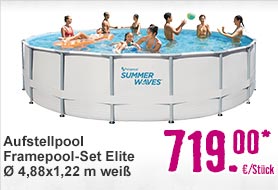 Aufstellpool Framepool-Set Elite Ø 4,88x1,22 m weiß