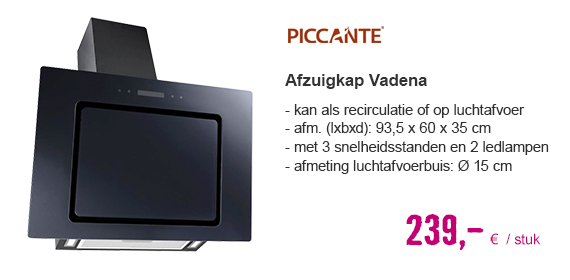 PICCANTE Afzuigkap Vadena 60 cm zwart | HORNBACH