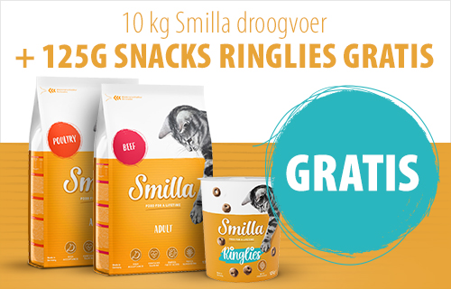 10 kg Smilla droogvoer + 125g snacks ringlies gratis!