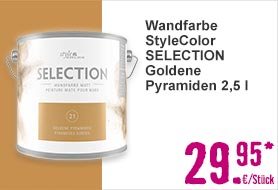 Wandfarbe StyleColor SELECTION Goldene Pyramiden 2,5 l