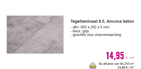 Tegellaminaat 8.0 Ancona beton | HORNBACH