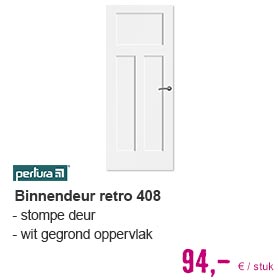 PERTURA Binnendeur retro 408 stomp wit gegrond 88x211,5 cm | HORNBACH