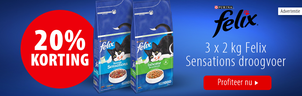 20% korting! 3 x 2 kg Felix Sensations