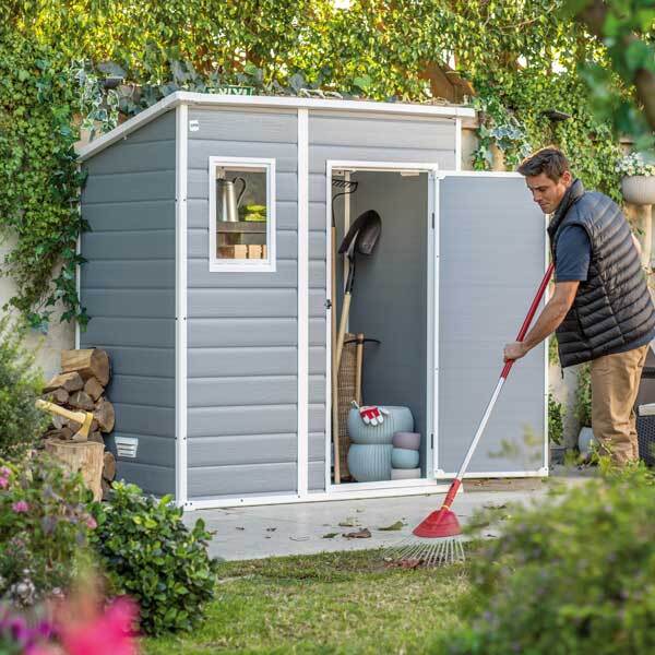 Gartenhaus, Gerätehaus KETER Manor Pent 6x4 inkl. Fußboden 175 x 103 cm grau