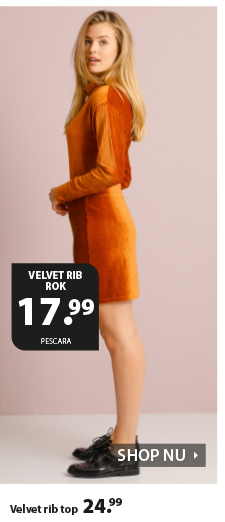 Helemaal on-trend met deze velvet rib rok. De unikleur is gemakkelijk te combineren en is perfect voor het najaar. Aangesloten model, voorzien van een elastische boord.