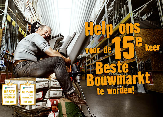 Maak ons voor de 15e keer Beste Bouwmarkt!