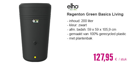 ELHO Regenton Green Basics Living Black 200 l | HORNBACH