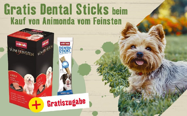 Gratis Dental Sticks beim Kauf von Animonda