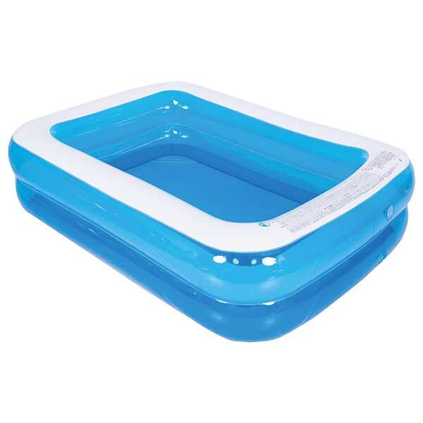 Aufstellpool Fast-Set-Pool Familypool PVC eckig 197x143x49 cm ohne Zubehör blau/weiss