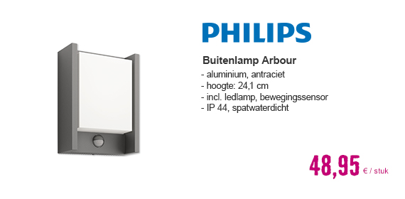PHILIPS LED Buitenlamp Arbour met bewegingssensor antraciet | HORNBACH