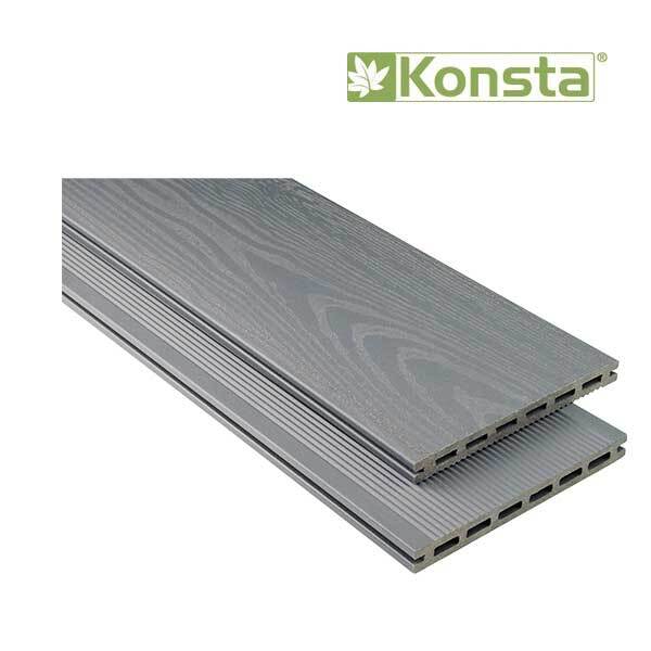 WPC Terrassendiele Konsta XL Steingrau mattiert strukturiert 20x190 mm (Meterware ab 1,00 m bis max. 6,00 m)