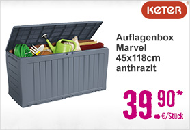 Auflagenbox Marvel 45x118cm, anthrazit