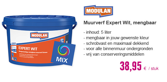 MODULAN Muurverf 3201 Expert Wit in gewenste kleur 5 l | HORNBACH