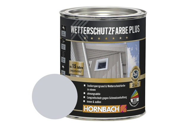 HORNBACH Holzfarbe Wetterschutzfarbe Plus silbergrau 750 ml