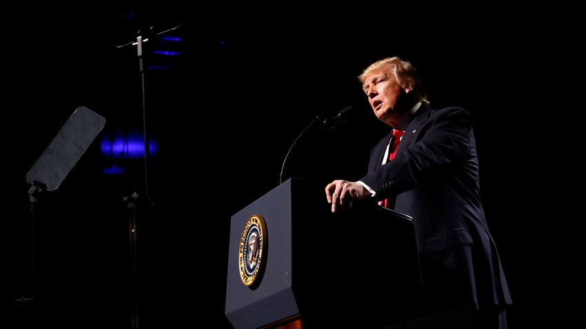  Donald Trump hält eine Rede bei der NRA. © Jonathan Ernst/Reuters 