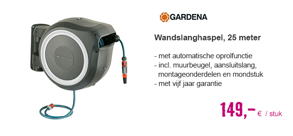 GARDENA Wandslanghaspel rollup M/L 25 m incl. classic broes | HORNBACH