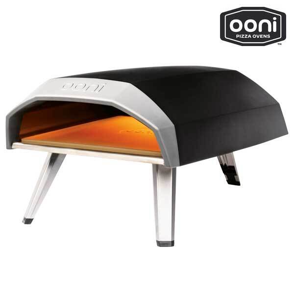 Ooni Koda 12 Pizzaofen Gas 62 x 39 cm Edelstahl silberschwarz kompakt mit Hitzeregler und One Touch Gaszündung