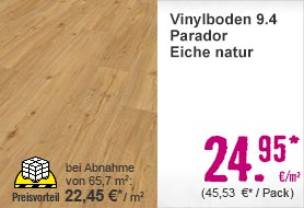 Vinylboden 9.4 Parador Eiche natur