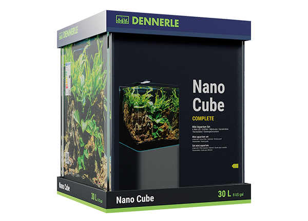 Aquarium DENNERLE Nano Cube Complete, 30 L, LED Beleuchtung Chihiros C 251 inkl. Innenfilter, Abdeckscheibe, Sicherheitsunterlage, Scaper‘s Back Rückwandfolie, Einsteigerbroschüre , Nährboden, Kies und Thermometer