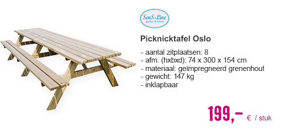 SENS-LINE Picknicktafel Oslo 300 cm | HORNBACH