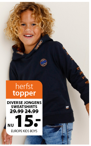 Herfst topper: diverse jongens sweatshirts