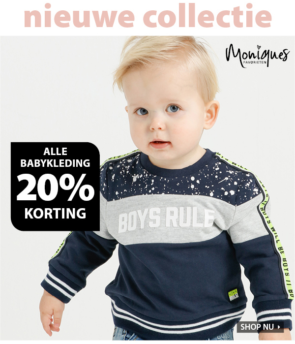 Alle babykleding 20% korting