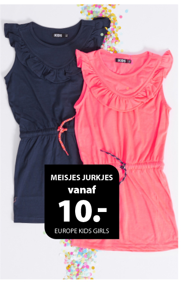 Shop deze leuke jurkjes in het blauw of koraal bij terStal met stapelkorting