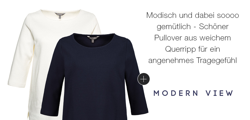 Pullover, weicher Querrippenstrick, Oversized, 3/4-Arm