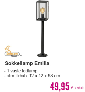 SEASONLIGHTS Sokkellamp Emilia zwart 12V