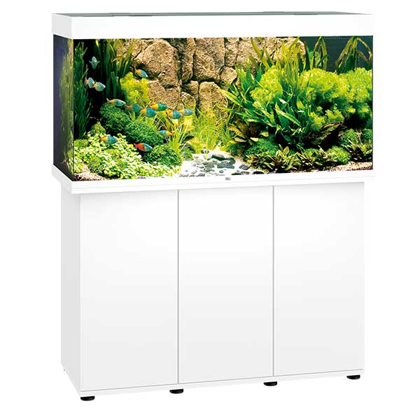 Aquariumkombination JUWEL Rio 350 SBX mit LED-Beleuchtung, Heizer, Filter und Unterschrank, weiß