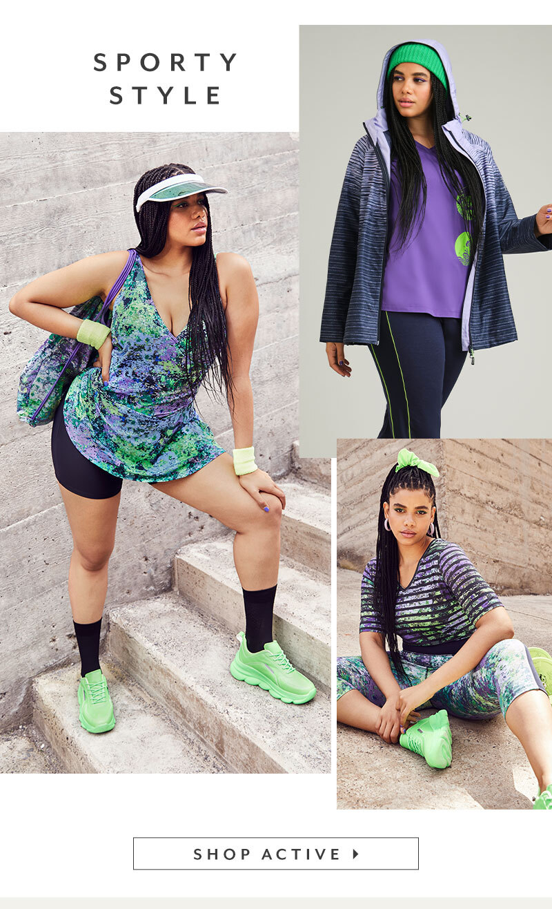 Activewear by Ulla Popken - Get your favorite piece now and be a sporty fashion victim!  SPORTY STYLE SHOP ACTIVE 