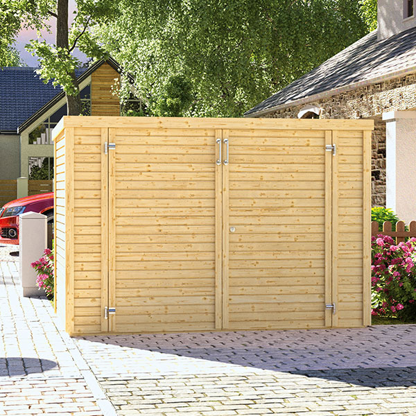 Bertilo Fahrradgarage/Gartenschrank Bertilo Woodline Bike mit Fußboden 199x103 cm natur