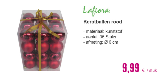 LAFIORA Kerstbal kunststof rood Ø 6 cm 36 st. | HORNBACH