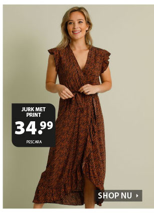 Overslag jurk met ruches voor 34,99. Pre-order nu!