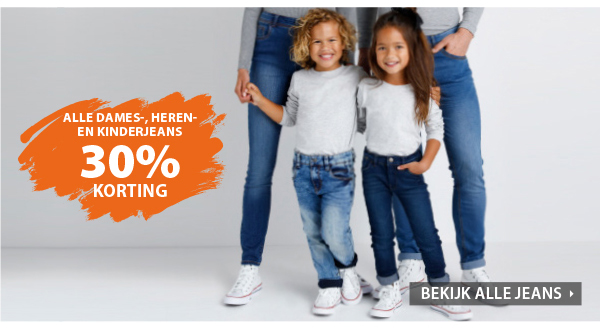 Alle jeans 30% korting