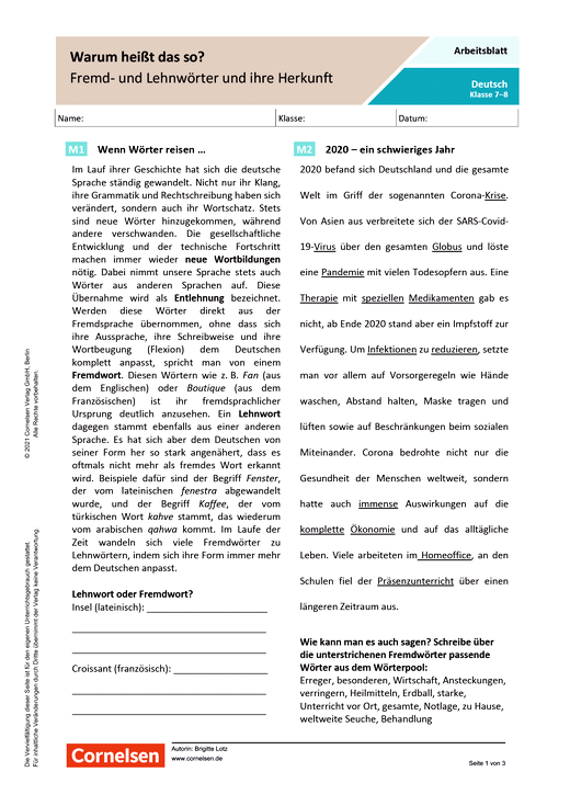 Arbeitsblatt